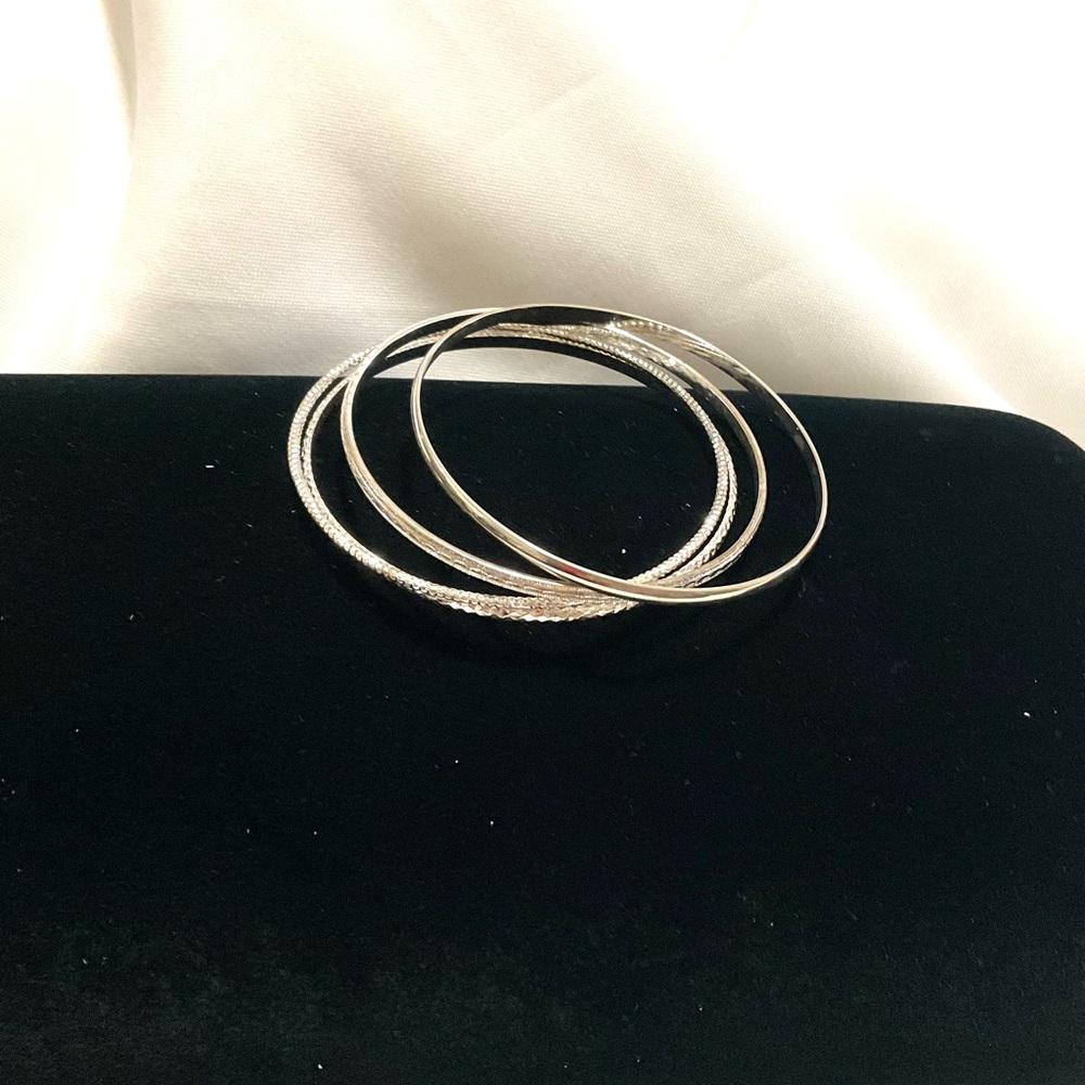Silver Tone Bangle Lot